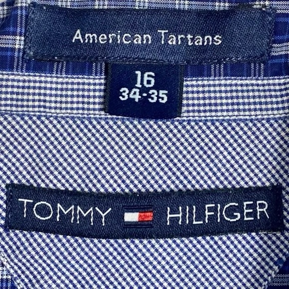 Tommy Hilfiger American Tartan Men's Button Down Plaid Shirt Size 16 ~ 34/35 - Picture 2 of 10